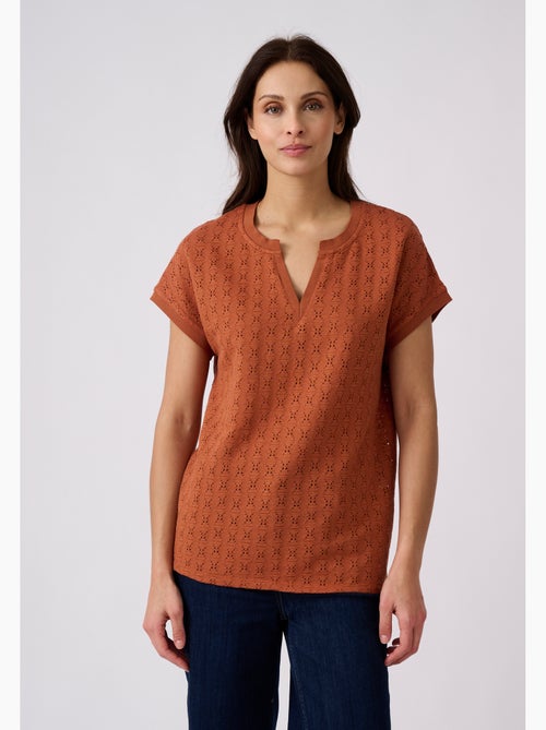 T-shirt maille jacquard fantaisie - Damart - Kiabi