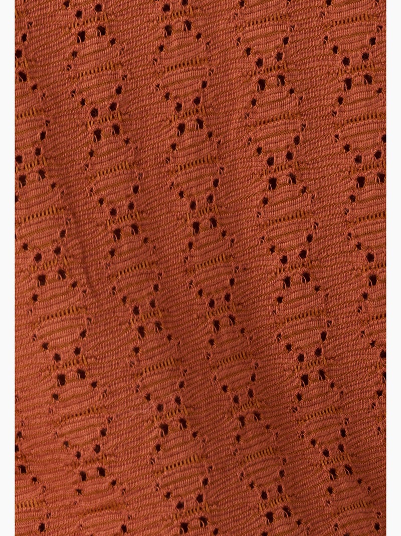 T-shirt maille jacquard fantaisie - Damart Terracotta - Kiabi