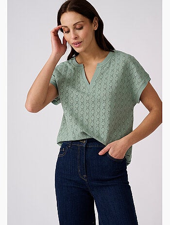 T-shirt maille jacquard fantaisie - Damart