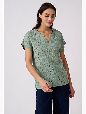 T-shirt maille jacquard fantaisie - Damart