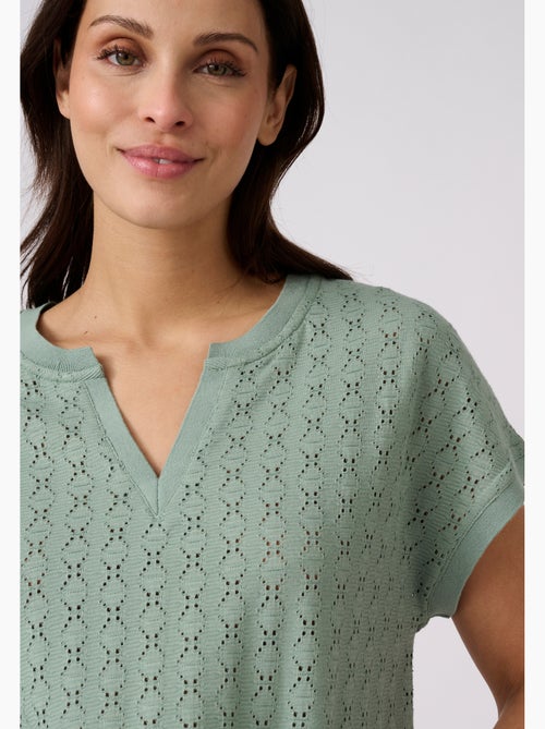 T-shirt maille jacquard fantaisie - Damart - Kiabi