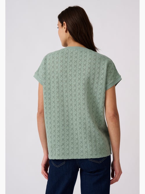 T-shirt maille jacquard fantaisie - Damart - Kiabi
