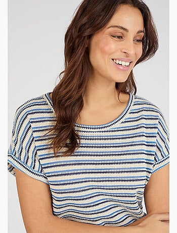 T-shirt maille jacquard rayée - Damart