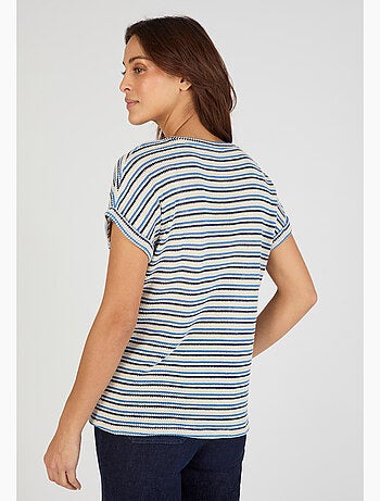 T-shirt maille jacquard rayée - Damart