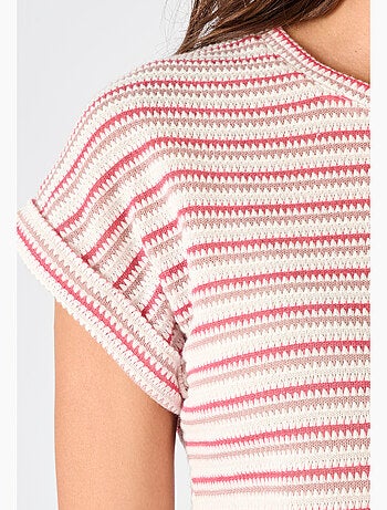 T-shirt maille jacquard rayée - Damart