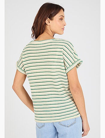 T-shirt maille jacquard rayée - Damart