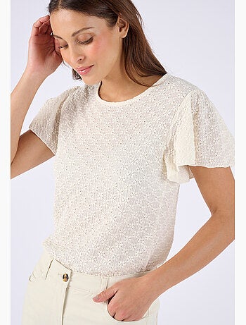 T-shirt maille jacquard reliéfée - Damart