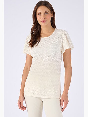 T-shirt maille jacquard reliéfée - Damart
