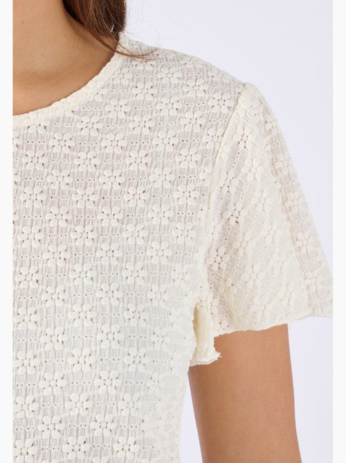 T-shirt maille jacquard reliéfée - Damart - Kiabi