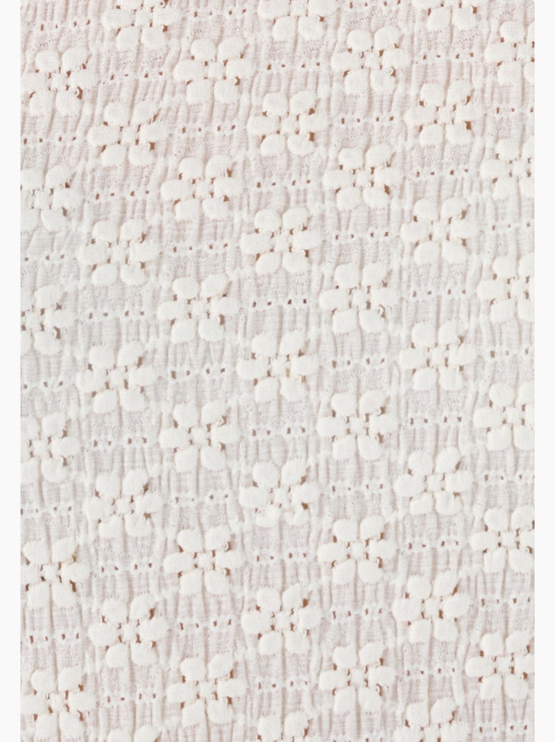 T-shirt maille jacquard reliéfée - Damart Beige clair - Kiabi