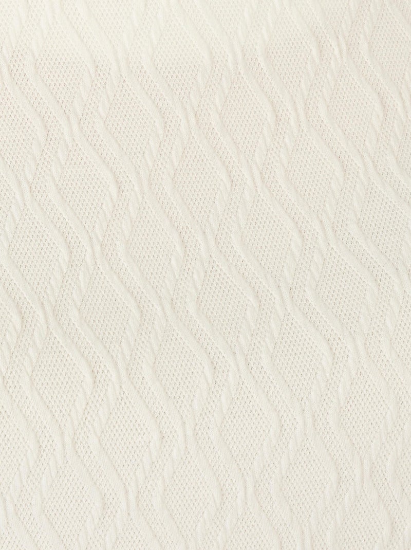 T-shirt maille jacquard reliéfée - Damart Blanc cassé - Kiabi