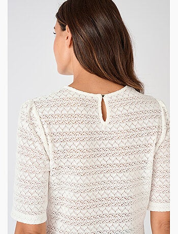 T-shirt maille jacquard reliéfée - Damart