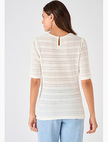 T-shirt maille jacquard reliéfée - Damart