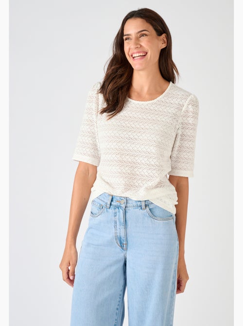 T-shirt maille jacquard reliéfée - Damart - Kiabi