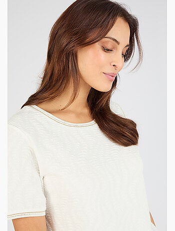 T-shirt maille jacquard reliéfée - Damart