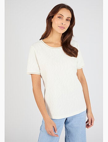 T-shirt maille jacquard reliéfée - Damart