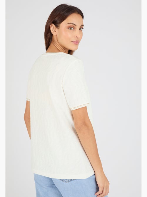 T-shirt maille jacquard reliéfée - Damart - Kiabi