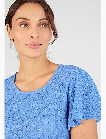 T-shirt maille jacquard reliéfée - damart