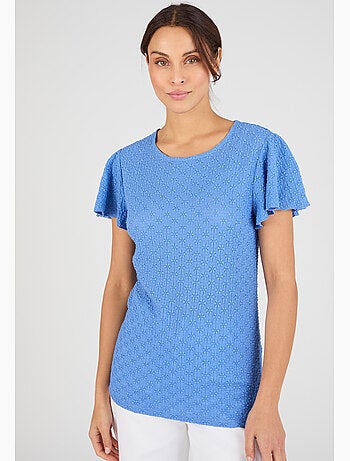 T-shirt maille jacquard reliéfée - damart