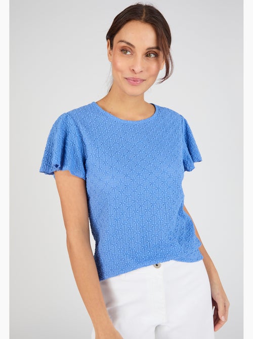 T-shirt maille jacquard reliéfée - damart - Kiabi T-shirt maille jacquard reliéfée - damart - Kiabi