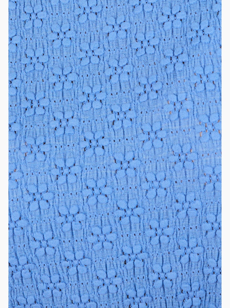 T-shirt maille jacquard reliéfée - damart Bleu clair - Kiabi