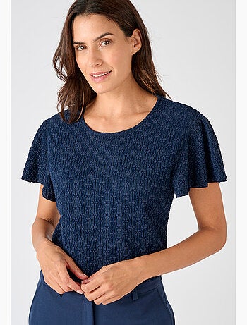 T-shirt maille jacquard reliéfée - Damart