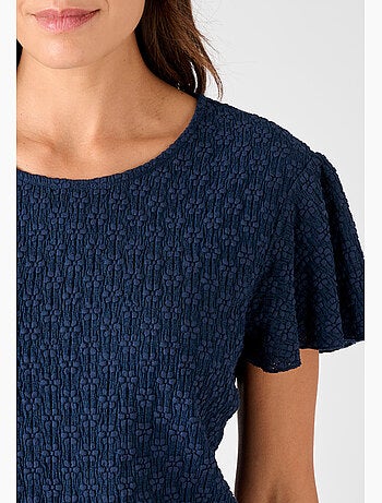 T-shirt maille jacquard reliéfée - Damart