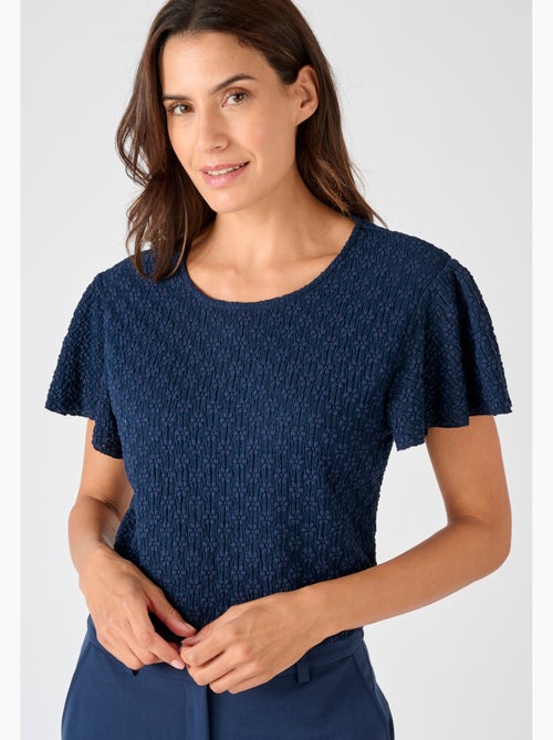 T-shirt maille jacquard reliéfée - Damart - Kiabi