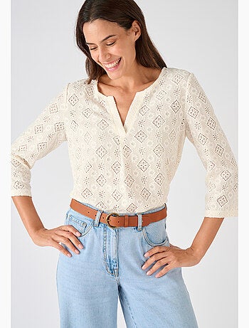 T-shirt maille jacquard texturée - Damart