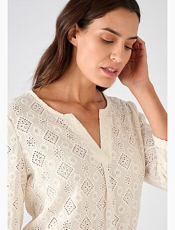 T-shirt maille jacquard texturée - Damart