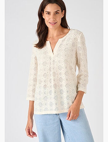 T-shirt maille jacquard texturée - Damart