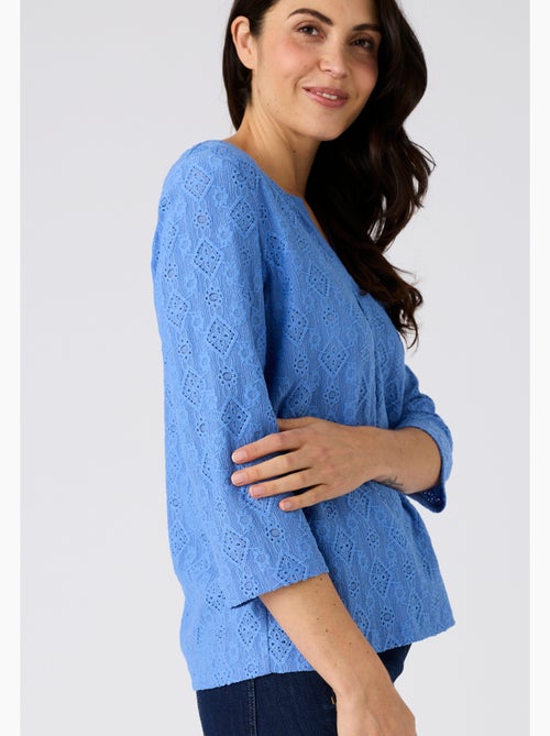 T-shirt maille jacquard texturée - Damart - Kiabi