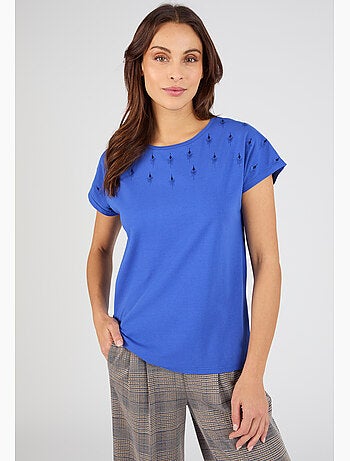 T-shirt maille jersey brodée - Damart