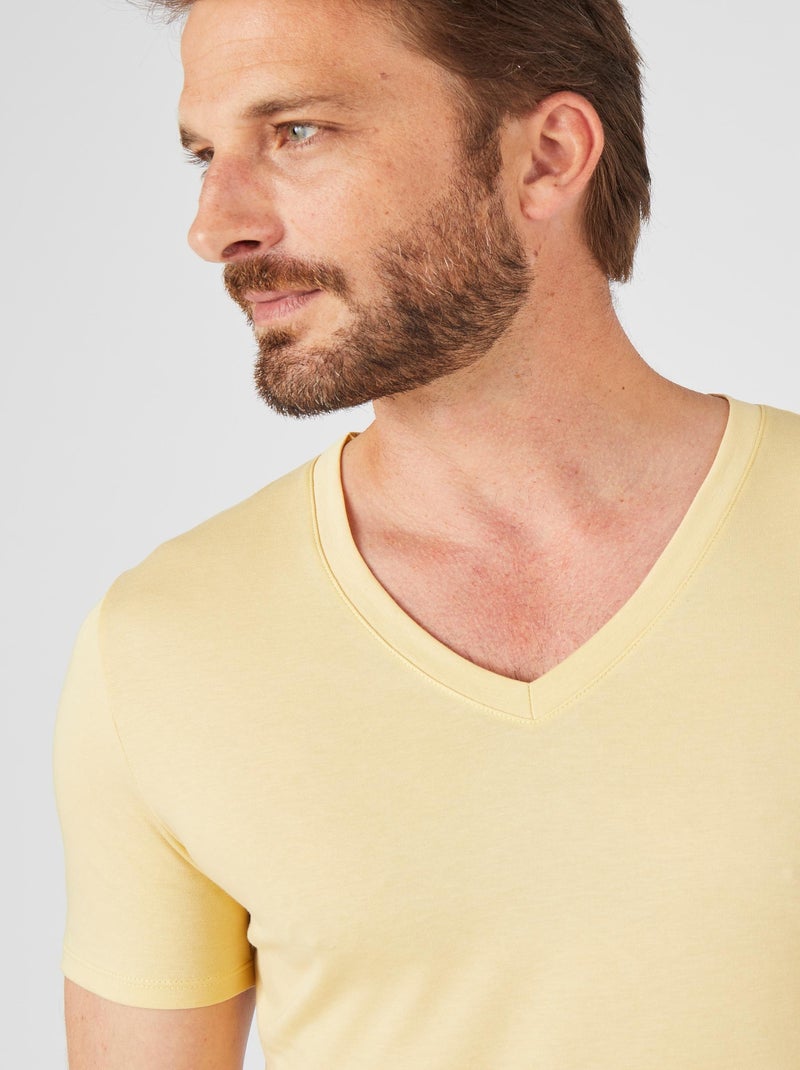 T-shirt maille jersey Climatyl - Damart Jaune paille - Kiabi
