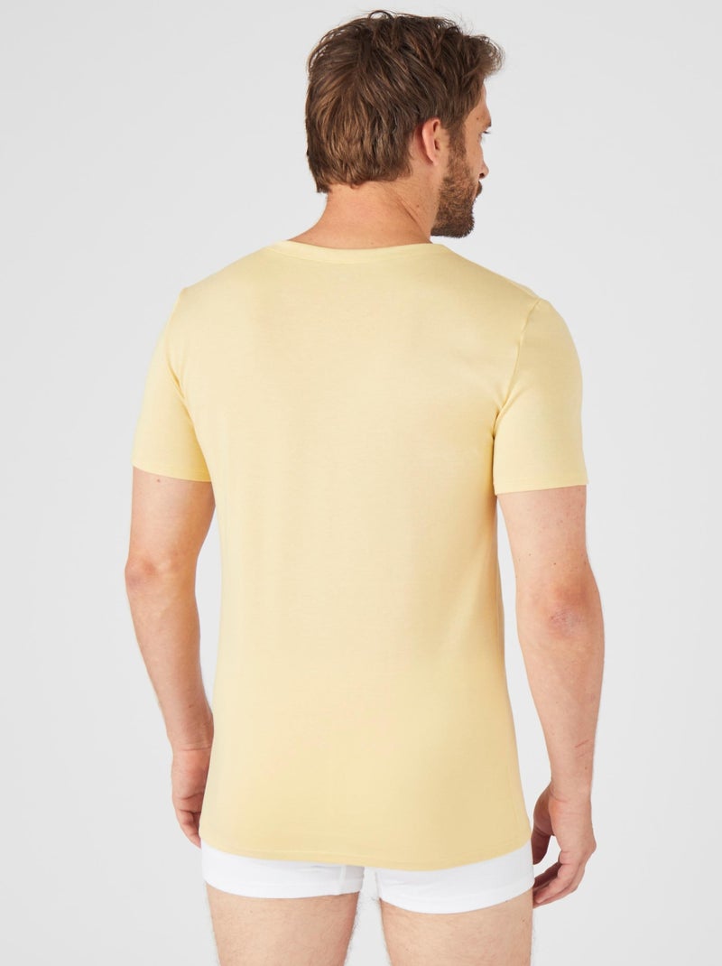 T-shirt maille jersey Climatyl - Damart Jaune paille - Kiabi