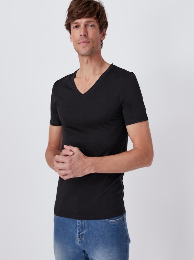 T-shirt maille jersey Climatyl - Damart Noir - Kiabi