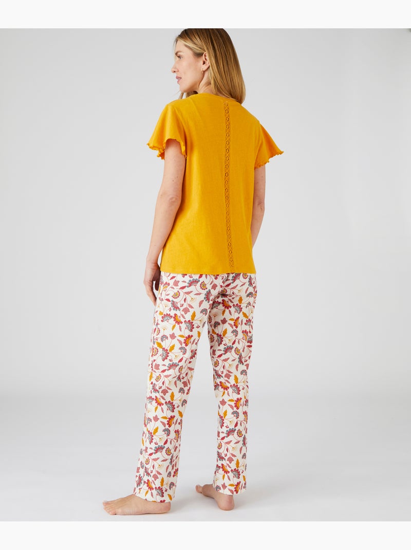 T-shirt maille jersey coton/lin Climatyl - Damart Orange - Kiabi