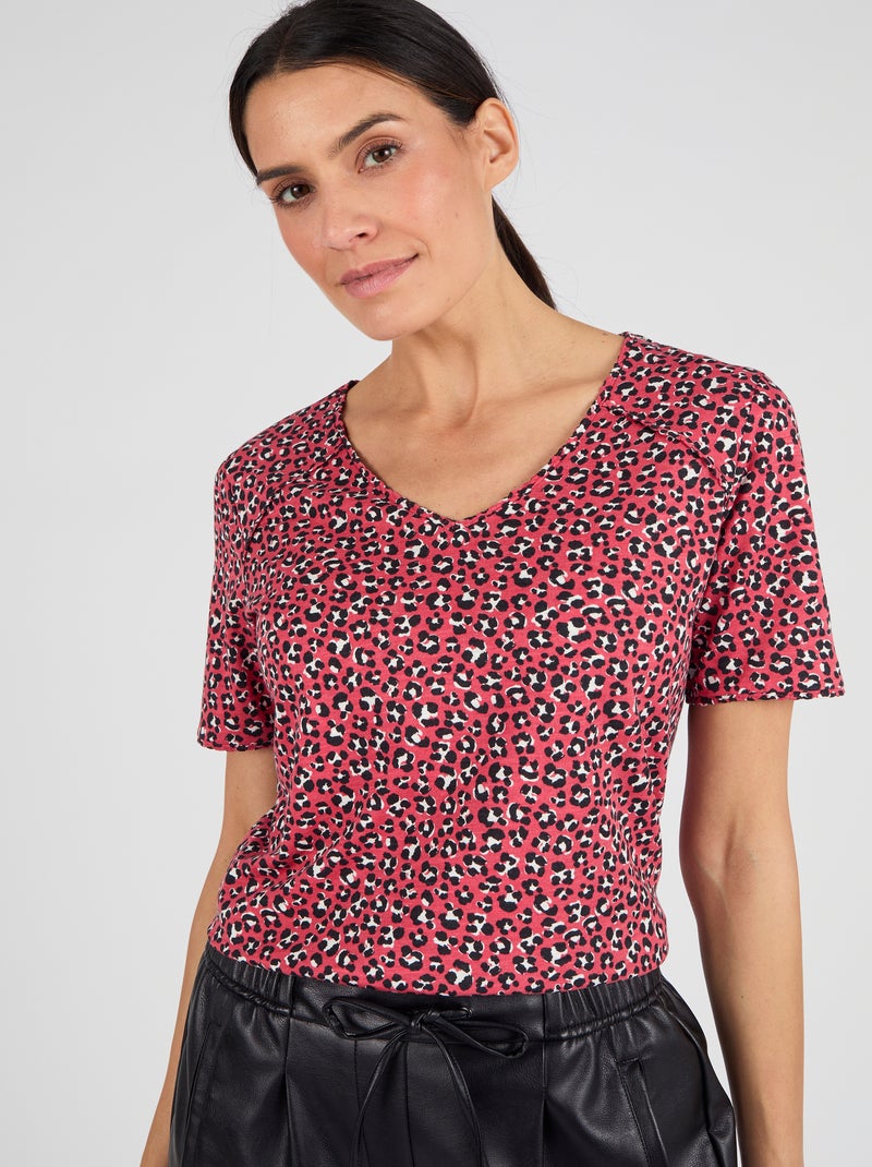T-shirt maille jersey flammée - Damart Rose - Kiabi