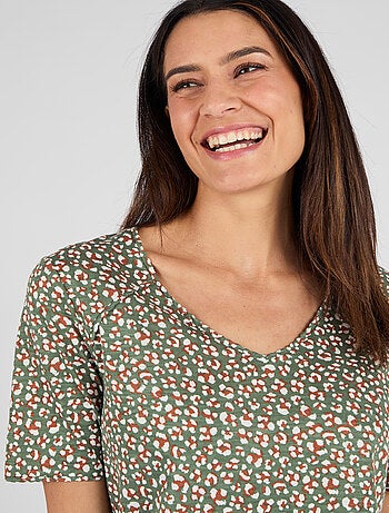 T-shirt maille jersey flammée - Damart