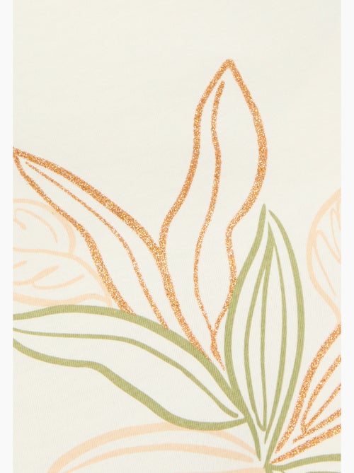 T-shirt maille jersey motif feuillage - Damart - Kiabi