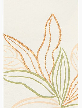 T-shirt maille jersey motif feuillage - Damart