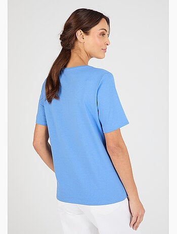 T-shirt maille jersey motif feuillage - Damart