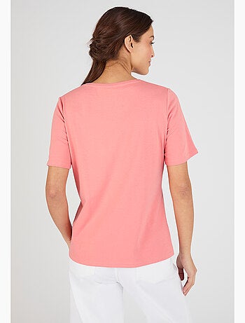 T-shirt maille jersey motif feuillage - Damart