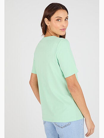 T-shirt maille jersey motif feuillage - Damart