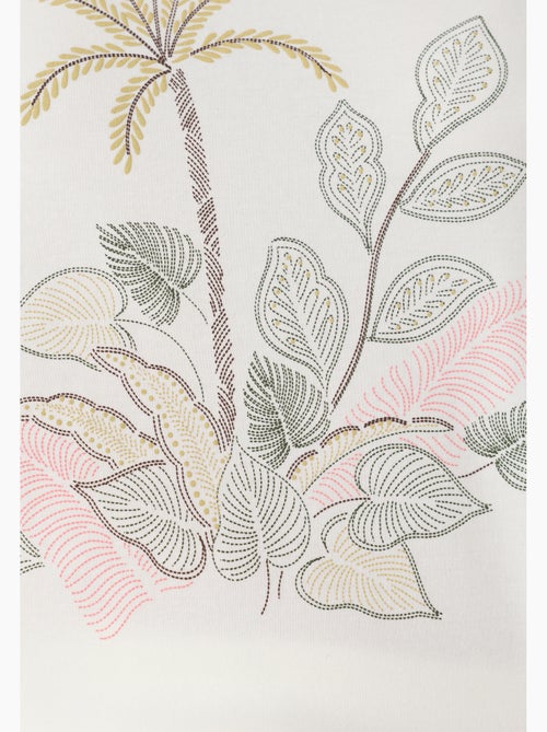 T-shirt maille jersey motif placé esprit tropical - Damart - Kiabi