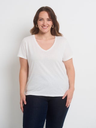 T-shirt maille pailletée manches courtes