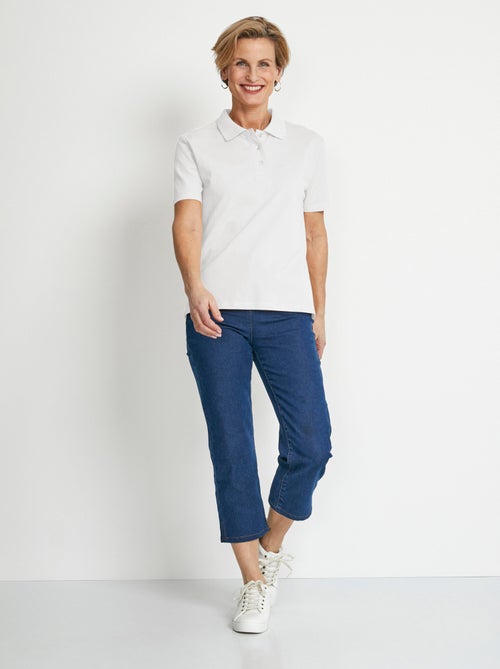 T-shirt maille piquée coton col polo - Kiabi