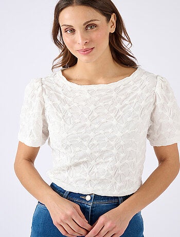 T-shirt maille reliéfée - Damart