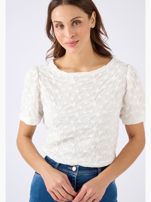 T-shirt maille reliéfée - Damart - Kiabi T-shirt maille reliéfée - Damart - Kiabi