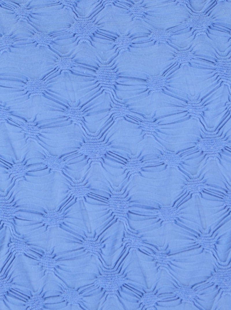 T-shirt maille reliéfée - Damart Bleu - Kiabi